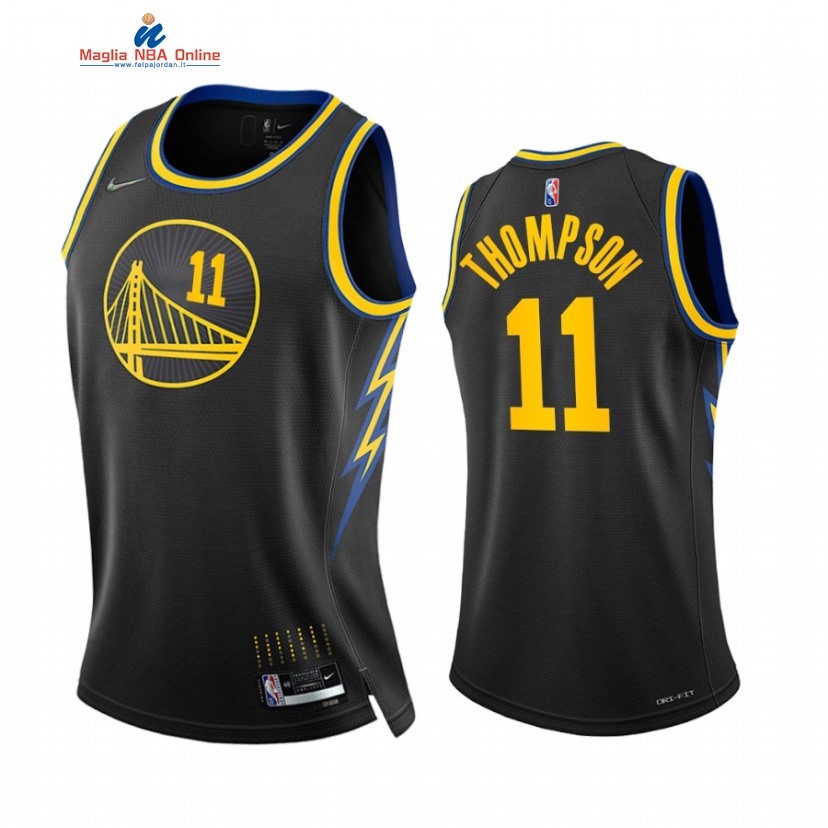 Maglia NBA Donna Golden State Warriors #11 Klay Thompson Nero Città 2022 Acquista