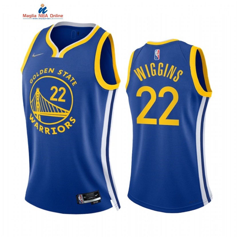 Maglia NBA Donna Golden State Warriors #22 Andrew Wiggins Reale Icon 2022 Acquista