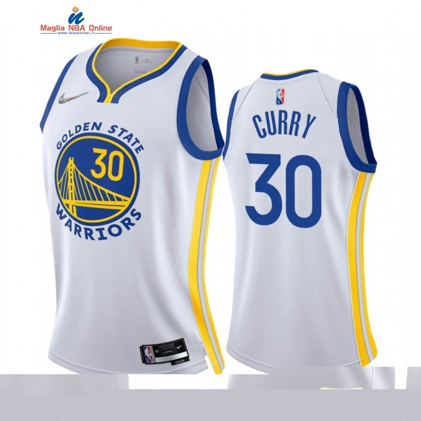 Maglia NBA Donna Golden State Warriors #30 Stephen Curry Bianco Association 2022 Acquista