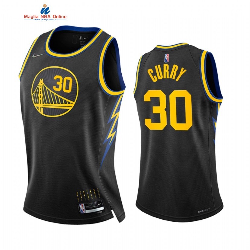 Maglia NBA Donna Golden State Warriors #30 Stephen Curry Nero Città 2022 Acquista