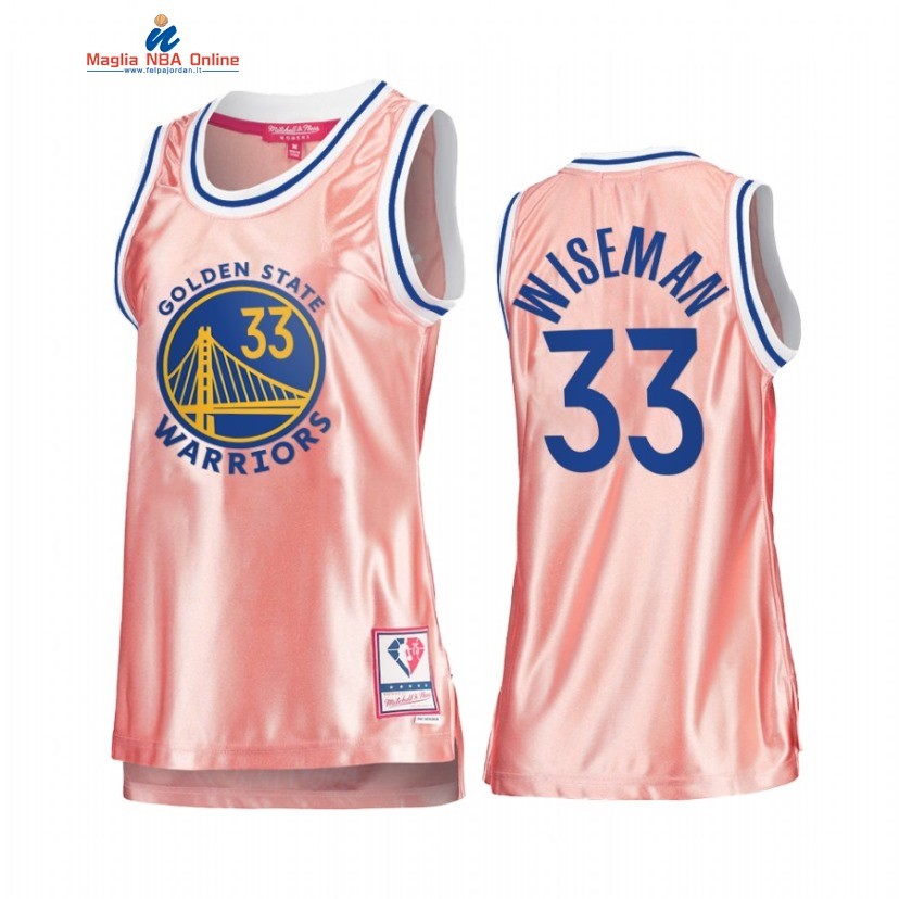 Maglia NBA Donna Golden State Warriors #33 James Wiseman 75th Anniversario Rosa Oro 2022 Acquista