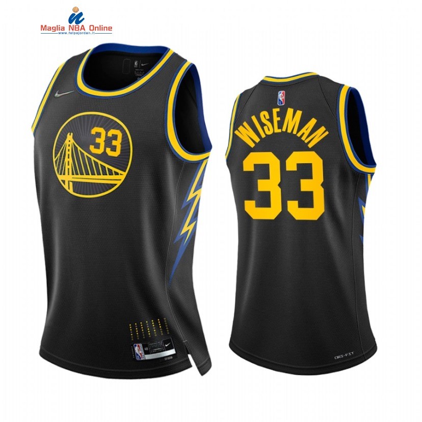 Maglia NBA Donna Golden State Warriors #33 James Wiseman Nero Città 2022 Acquista