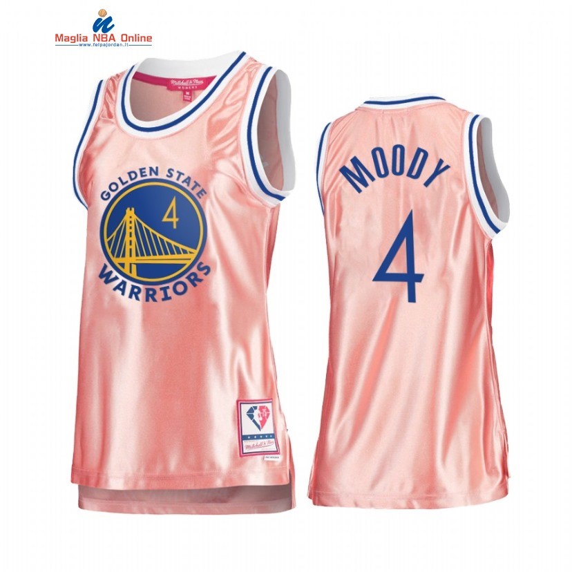 Maglia NBA Donna Golden State Warriors #4 Moses Moody 75th Anniversario Rosa Oro 2022 Acquista