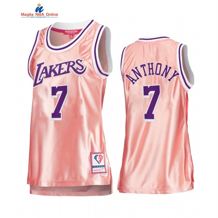 Maglia NBA Donna Los Angeles Lakers #7 Carmelo Anthony 75th Anniversario Rosa Oro 2022 Acquista