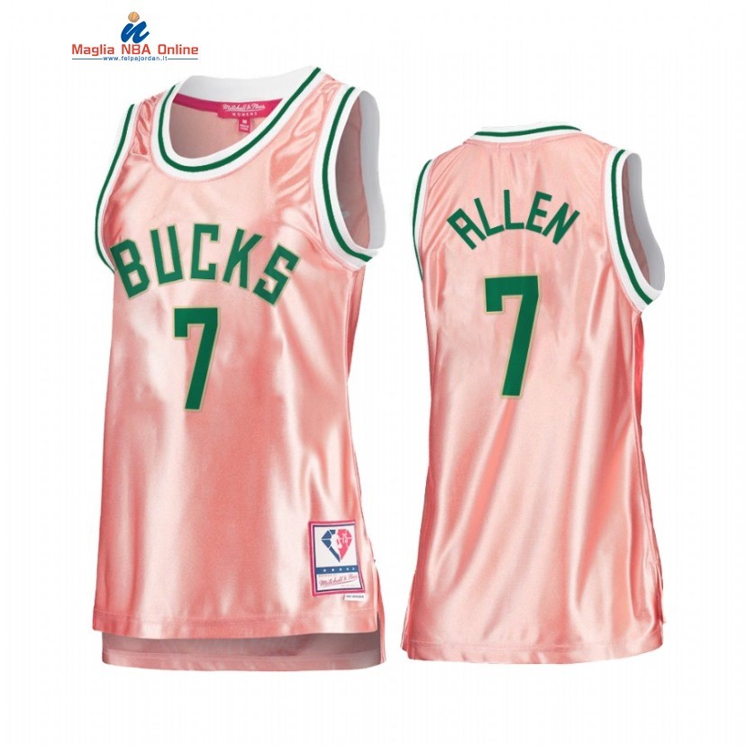 Maglia NBA Donna Milwaukee Bucks #7 Grayson Allen 75th Anniversario Rosa Oro 2022 Acquista