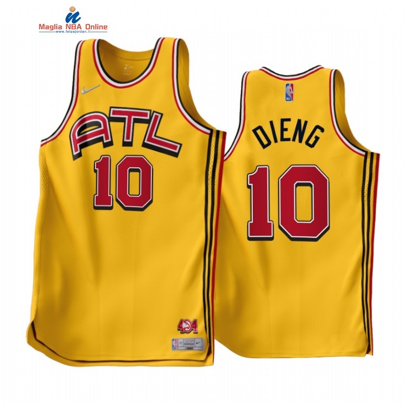 Maglia NBA Earned Edition Atlanta Hawks #10 Gorgui Dieng Oro 2022-23 Acquista