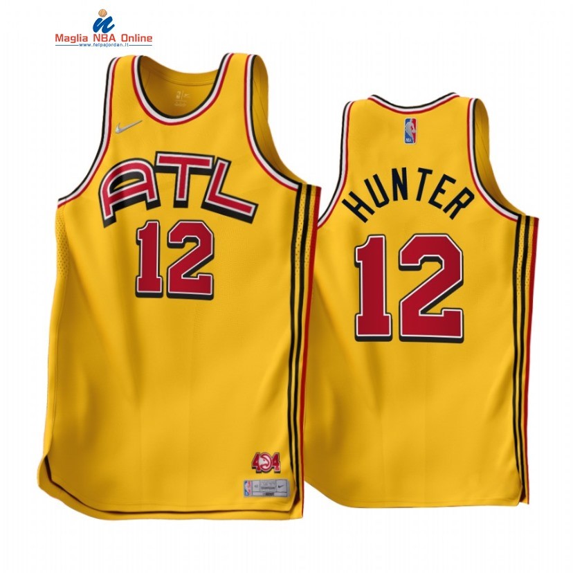 Maglia NBA Earned Edition Atlanta Hawks #12 De'Andre Hunter Oro 2022-23 Acquista