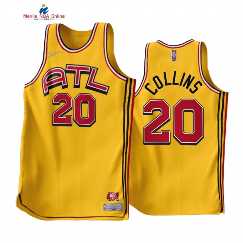 Maglia NBA Earned Edition Atlanta Hawks #20 John Collins Oro 2022-23 Acquista