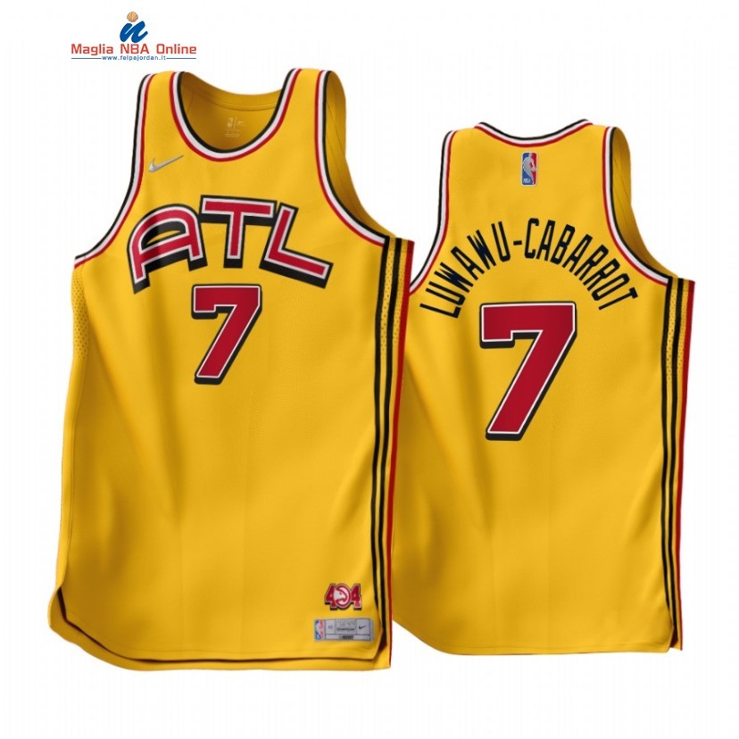 Maglia NBA Earned Edition Atlanta Hawks #7 Timothe Luwawu Cabarrot Oro 2022-23 Acquista