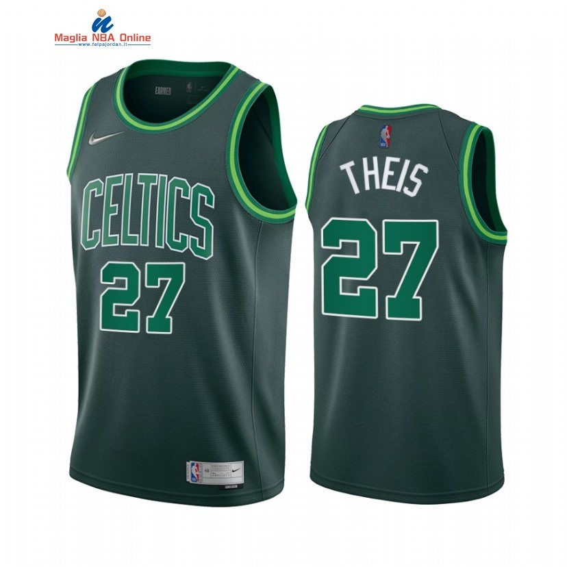 Maglia NBA Earned Edition Boston Celtics #27 Daniel Theis 75th Verde 2021-22 Acquista