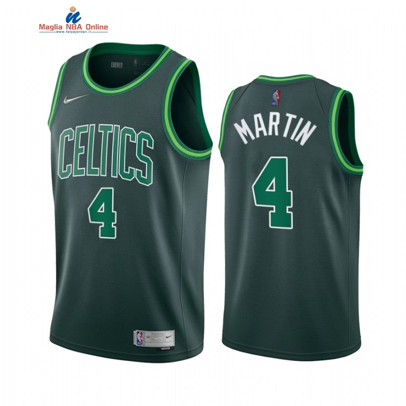 Maglia NBA Earned Edition Boston Celtics #4 Kelan Martin 75th Verde 2021-22 Acquista