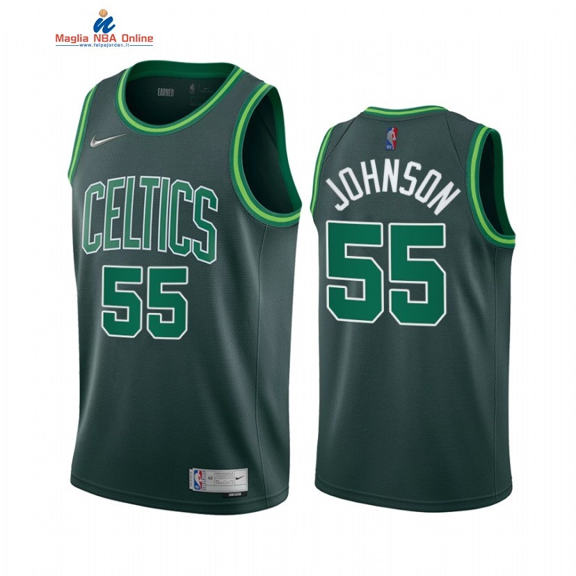 Maglia NBA Earned Edition Boston Celtics #55 Joe Johnson 75th Verde 2021-22 Acquista