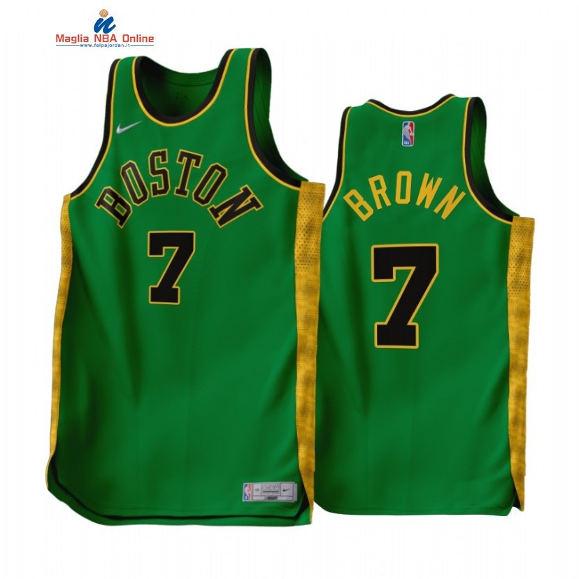 Maglia NBA Earned Edition Boston Celtics #7 Jaylen Brown Verde 2022-23 Acquista