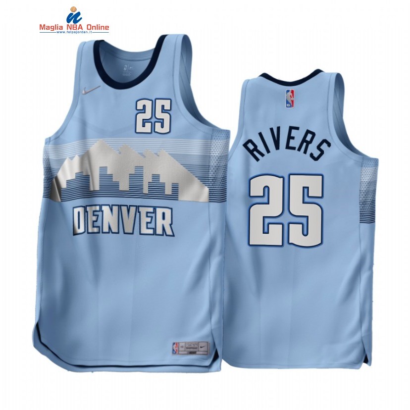 Maglia NBA Earned Edition Denver Nuggets #25 Austin Rivers Blu 2022-23 Acquista