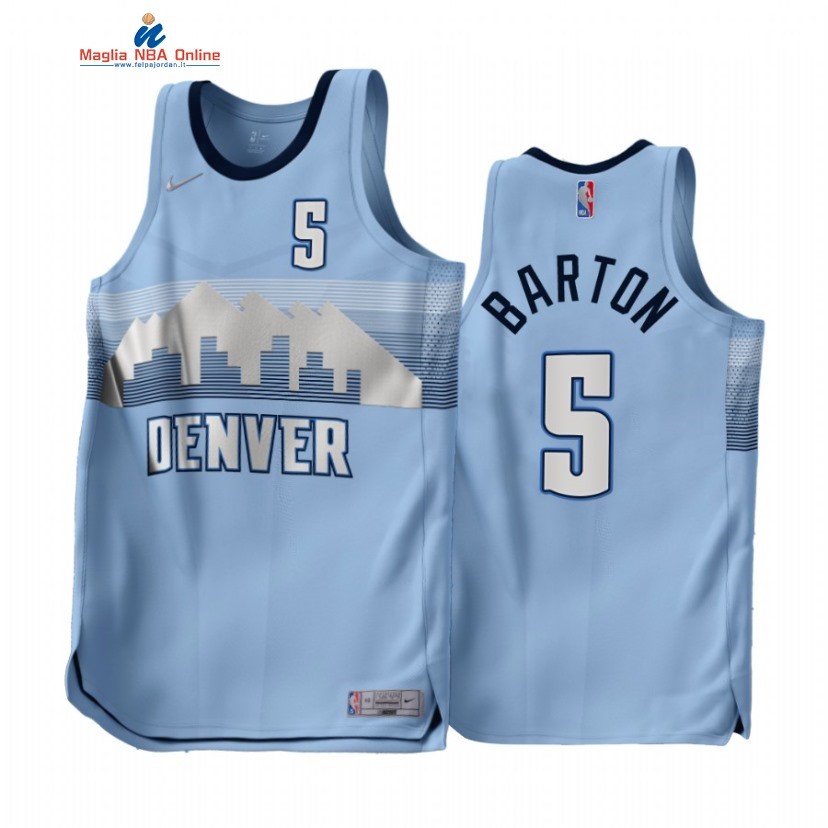 Maglia NBA Earned Edition Denver Nuggets #5 Will Barton Blu 2022-23 Acquista