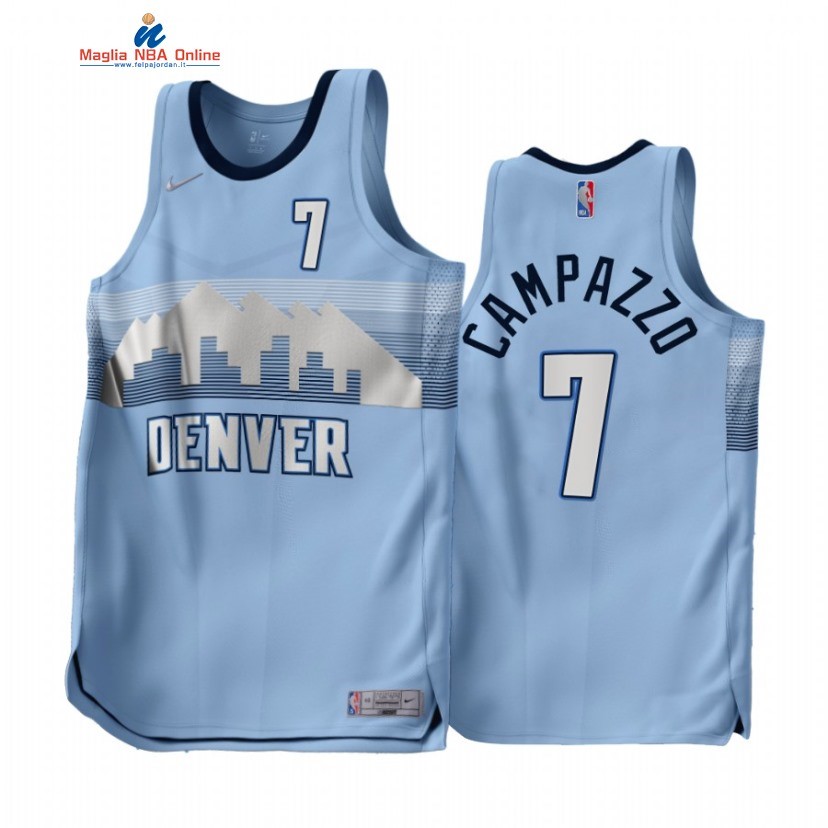 Maglia NBA Earned Edition Denver Nuggets #7 Facundo Campazzo Blu 2022-23 Acquista