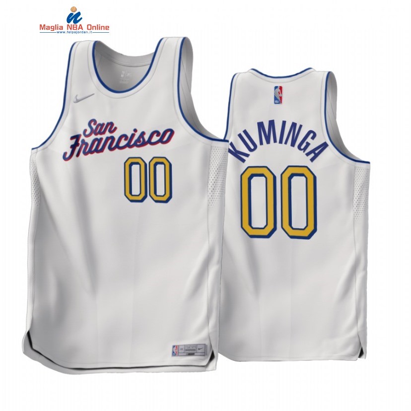 Maglia NBA Earned Edition Golden State Warriors #00 Jonathan Kuminga Bianco 2022-23 Acquista