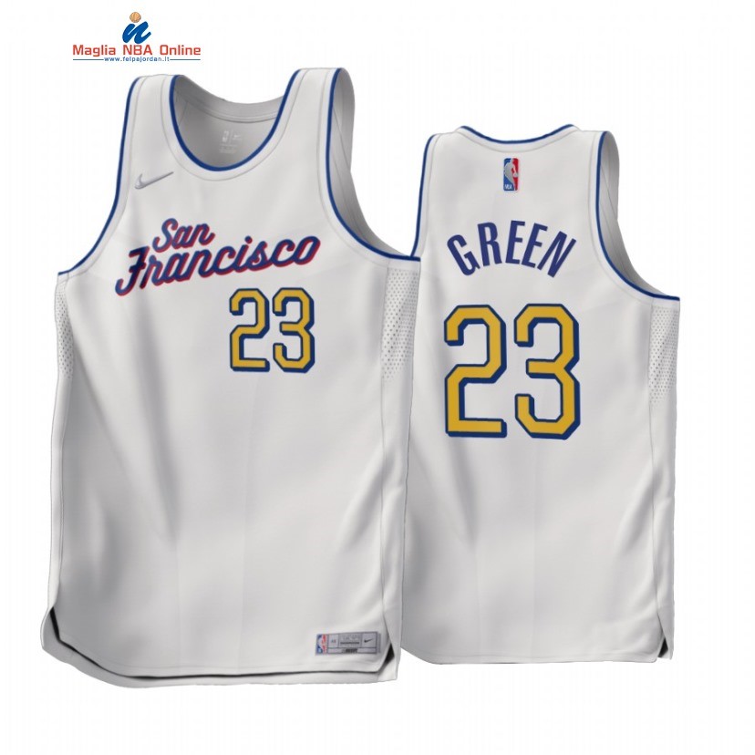 Maglia NBA Earned Edition Golden State Warriors #23 Draymond Green Bianco 2022-23 Acquista