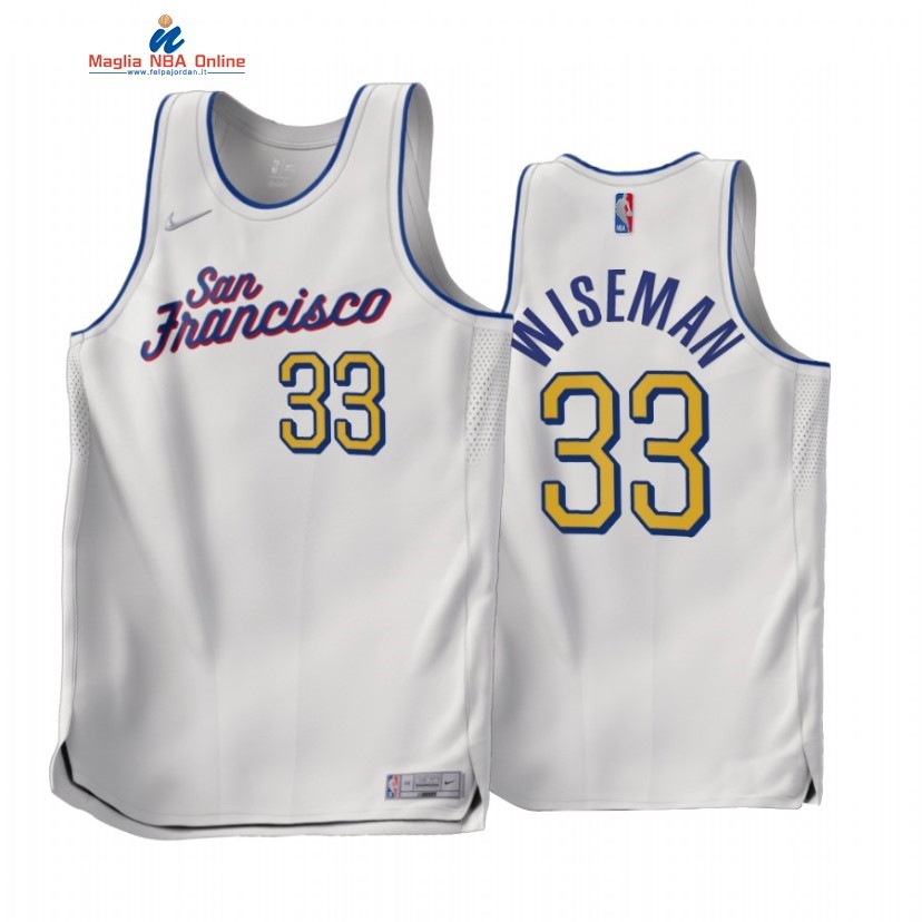 Maglia NBA Earned Edition Golden State Warriors #33 James Wiseman Bianco 2022-23 Acquista