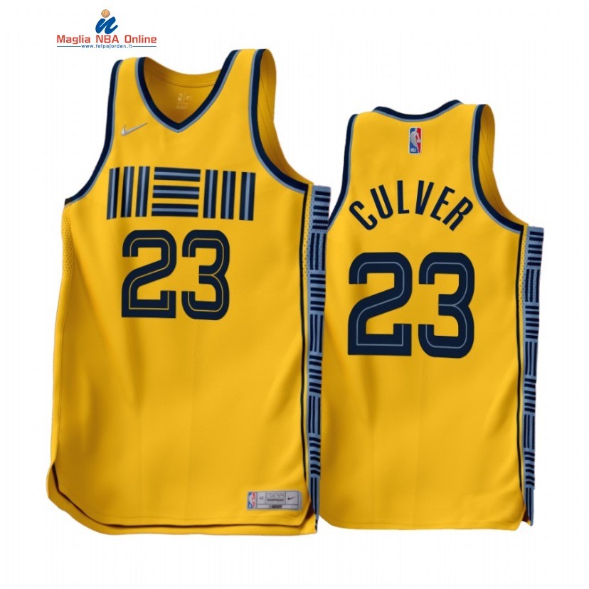 Maglia NBA Earned Edition Memphis Grizzlies #23 Jarrett Culver Oro 2022-23 Acquista