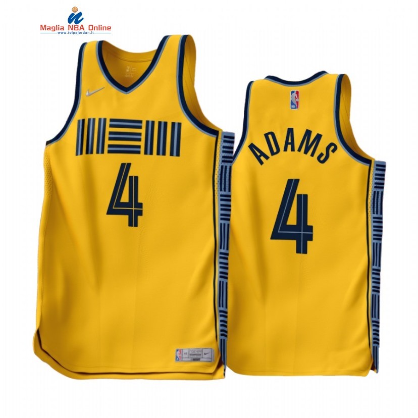 Maglia NBA Earned Edition Memphis Grizzlies #4 Steven Adams Oro 2022-23 Acquista