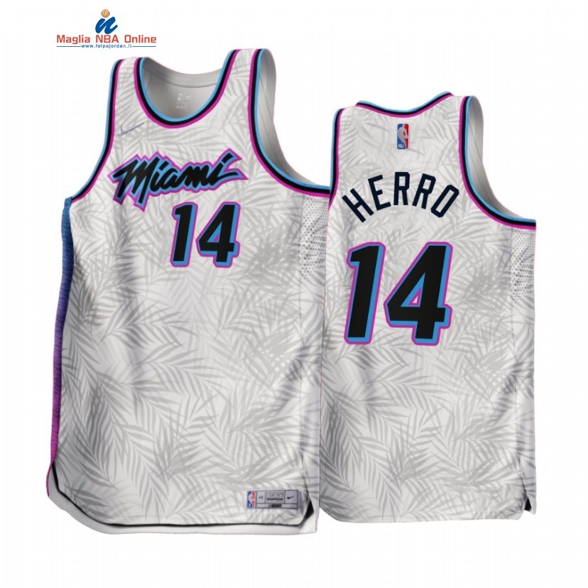 Maglia NBA Earned Edition Miami Heat #14 Tyler Herro Bianco 2022-23 Acquista