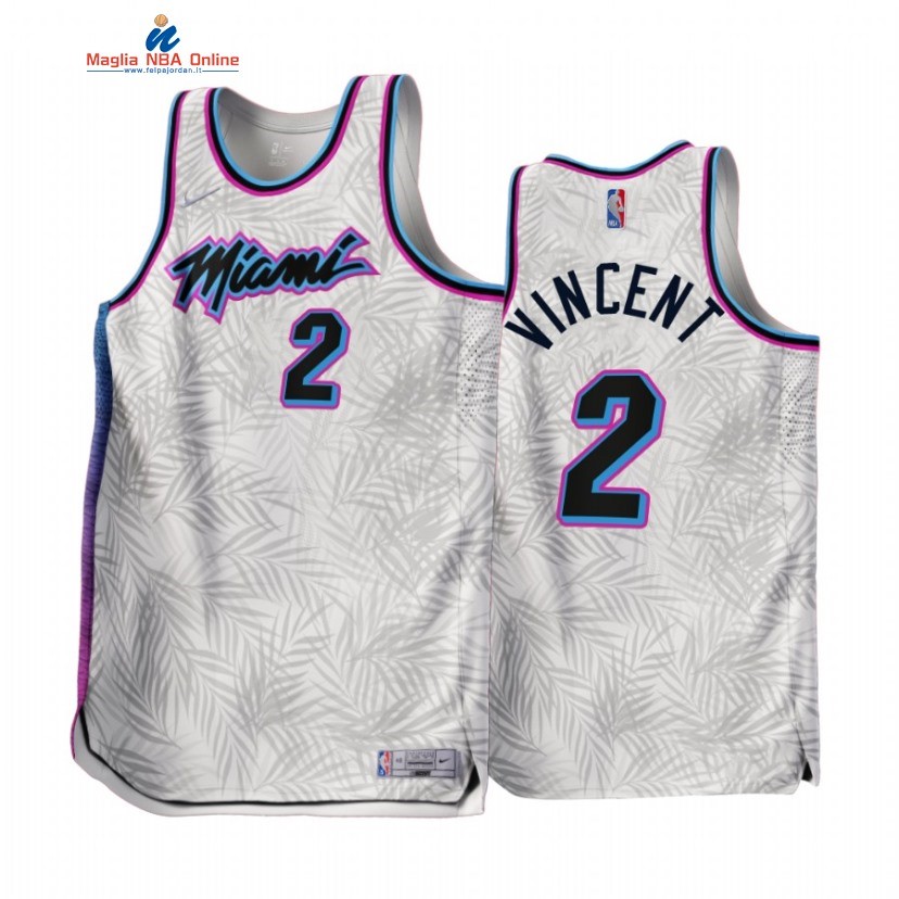 Maglia NBA Earned Edition Miami Heat #2 Gabe Vincent Bianco 2022-23 Acquista