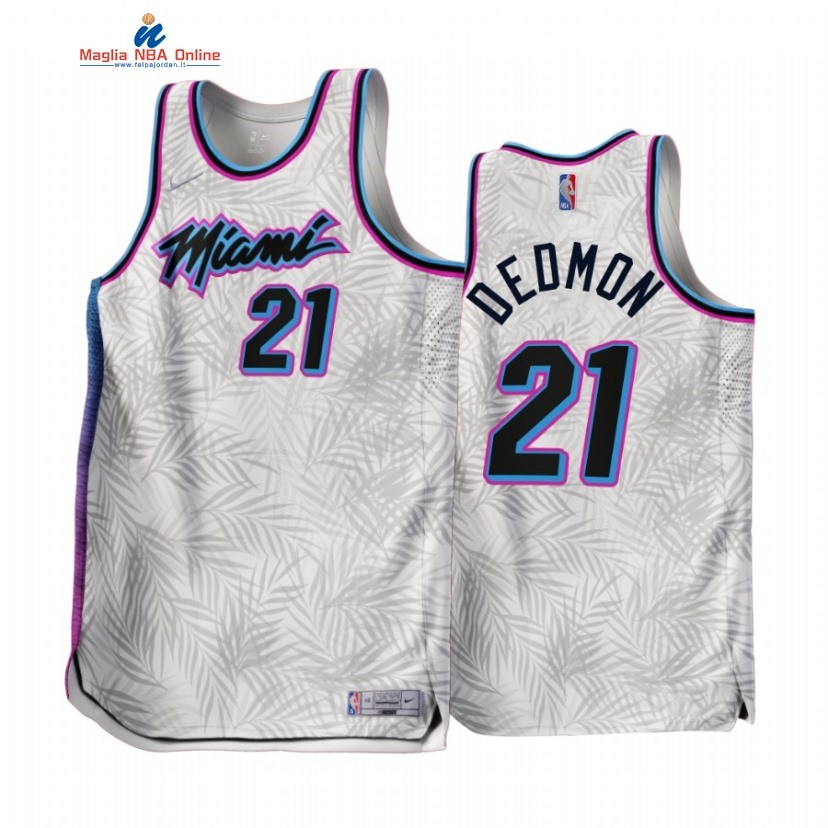 Maglia NBA Earned Edition Miami Heat #21 Dewayne Dedmon Bianco 2022-23 Acquista