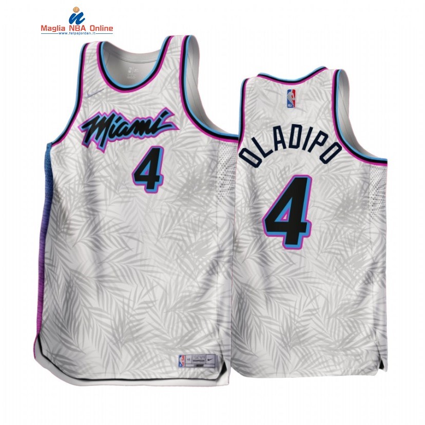 Maglia NBA Earned Edition Miami Heat #4 Victor Oladipo Bianco 2022-23 Acquista