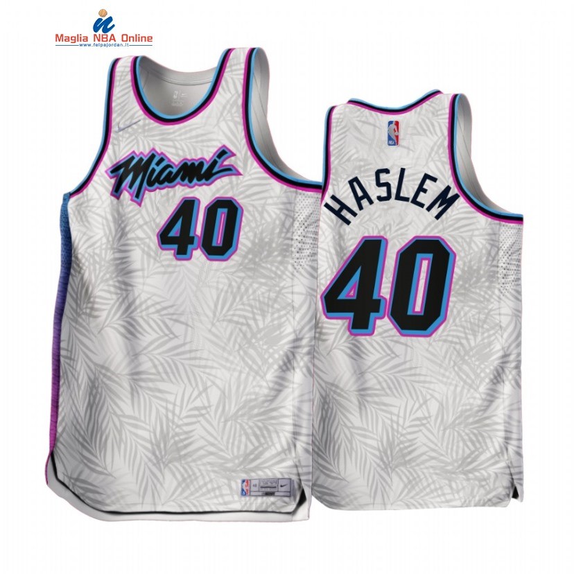 Maglia NBA Earned Edition Miami Heat #40 Udonis Haslem Bianco 2022-23 Acquista