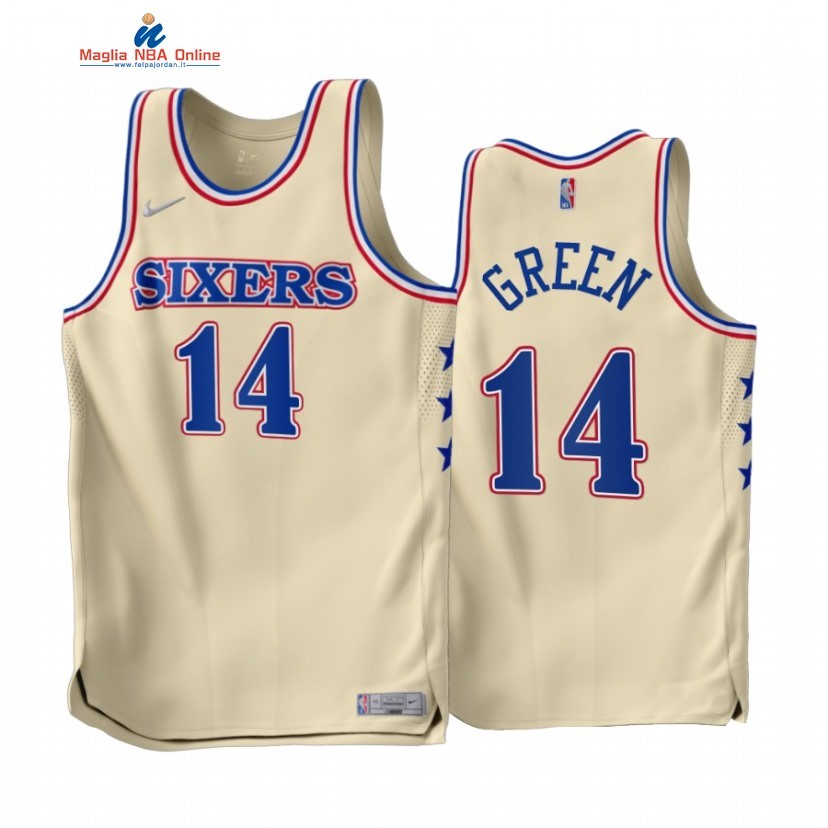 Maglia NBA Earned Edition Philadelphia 76ers #14 Danny Green Crema 2022-23 Acquista