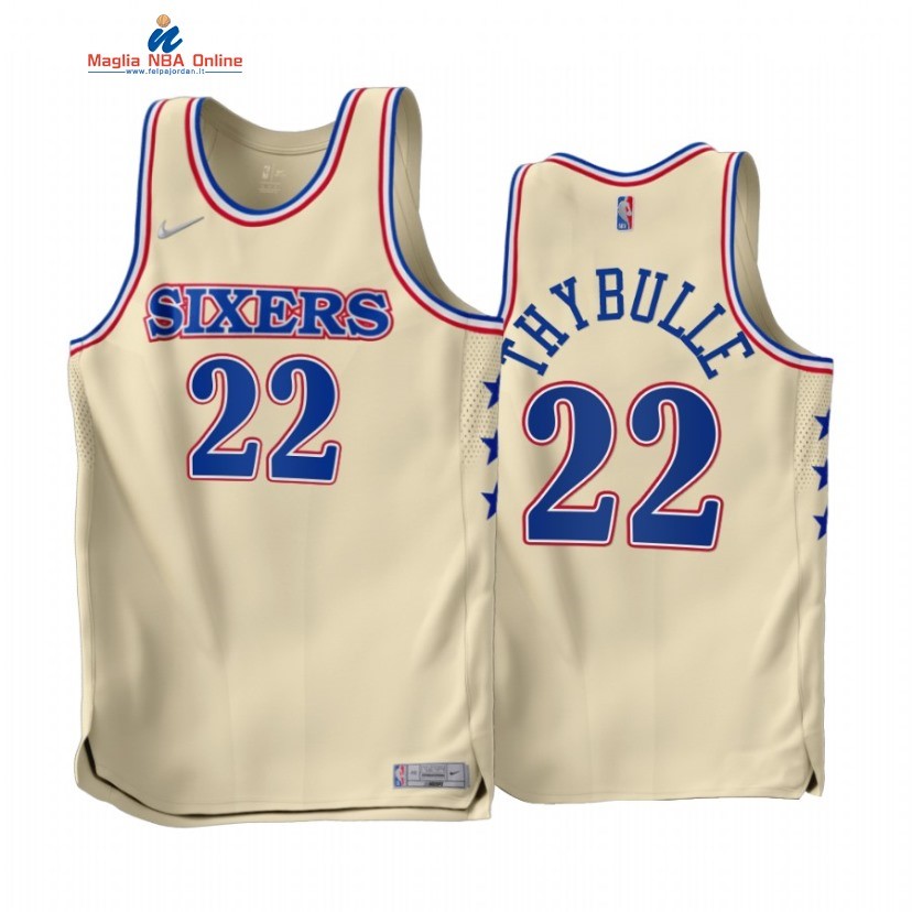 Maglia NBA Earned Edition Philadelphia 76ers #22 Matisse Thybulle Crema 2022-23 Acquista