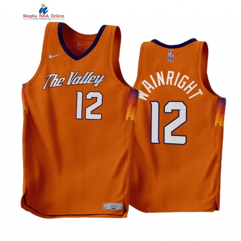 Maglia NBA Earned Edition Phoenix Suns #12 Ishmail Wainright Arancia 2022-23 Acquista