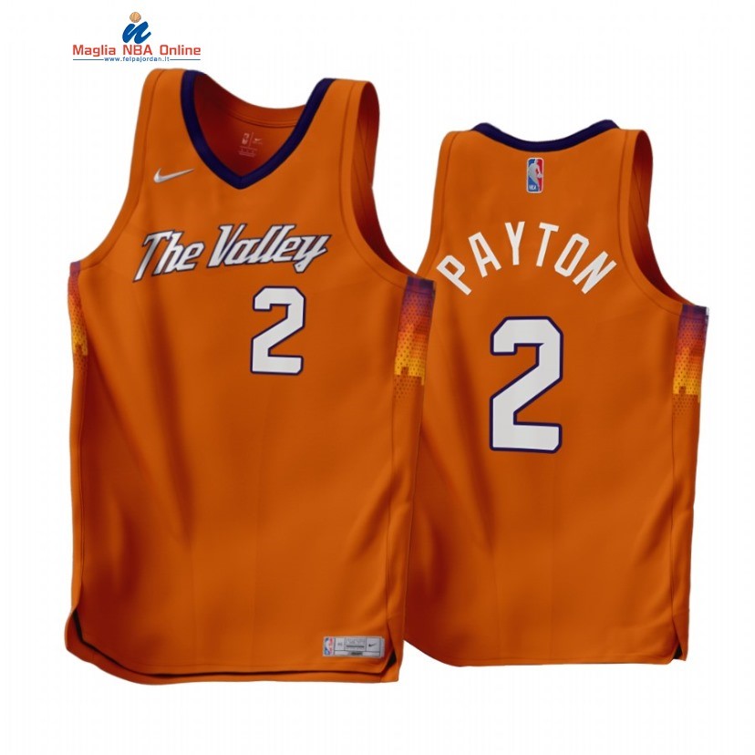 Maglia NBA Earned Edition Phoenix Suns #2 Elfrid Payton Arancia 2022-23 Acquista