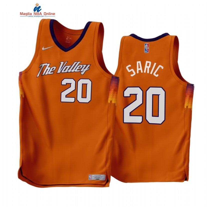 Maglia NBA Earned Edition Phoenix Suns #20 Dario Saric Arancia 2022-23 Acquista