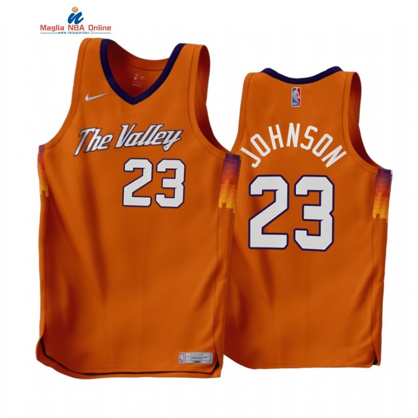 Maglia NBA Earned Edition Phoenix Suns #23 Cameron Johnson Arancia 2022-23 Acquista