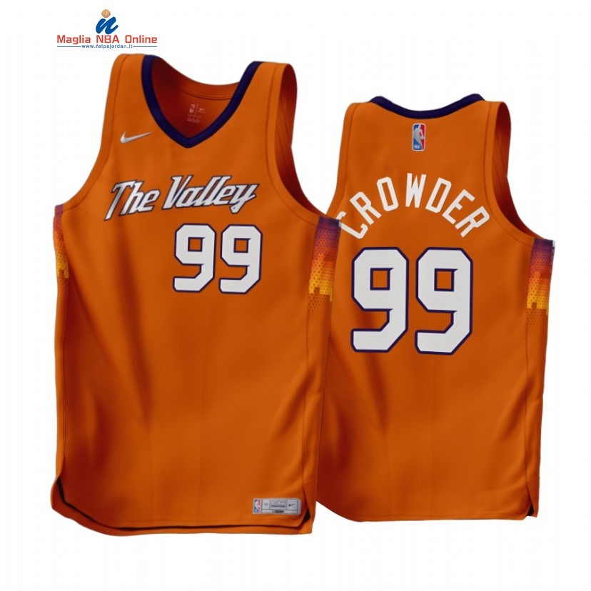 Maglia NBA Earned Edition Phoenix Suns #99 Jae Crowder Arancia 2022-23 Acquista