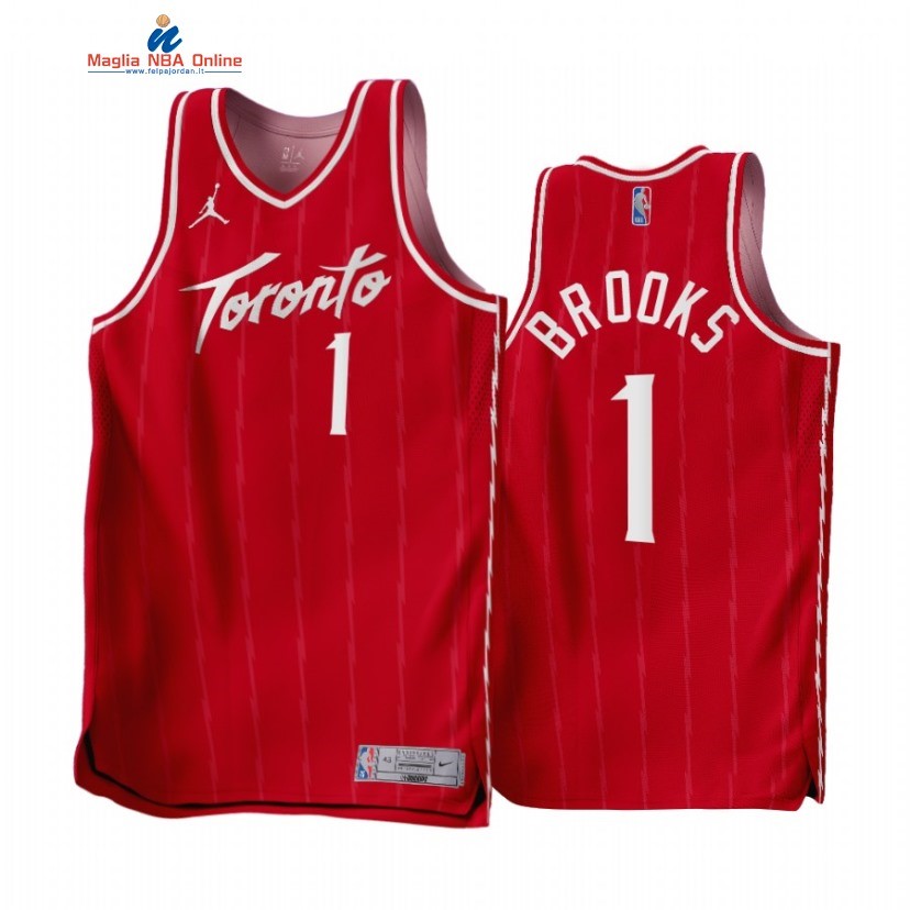 Maglia NBA Earned Edition Toronto Raptors #1 Armoni Brooks Rosso 2022-23 Acquista