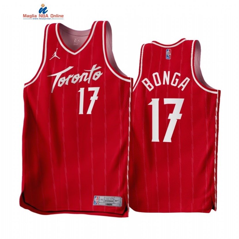 Maglia NBA Earned Edition Toronto Raptors #17 Isaac Bonga Rosso 2022-23 Acquista