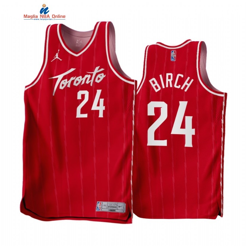 Maglia NBA Earned Edition Toronto Raptors #24 Khem Birch Rosso 2022-23 Acquista