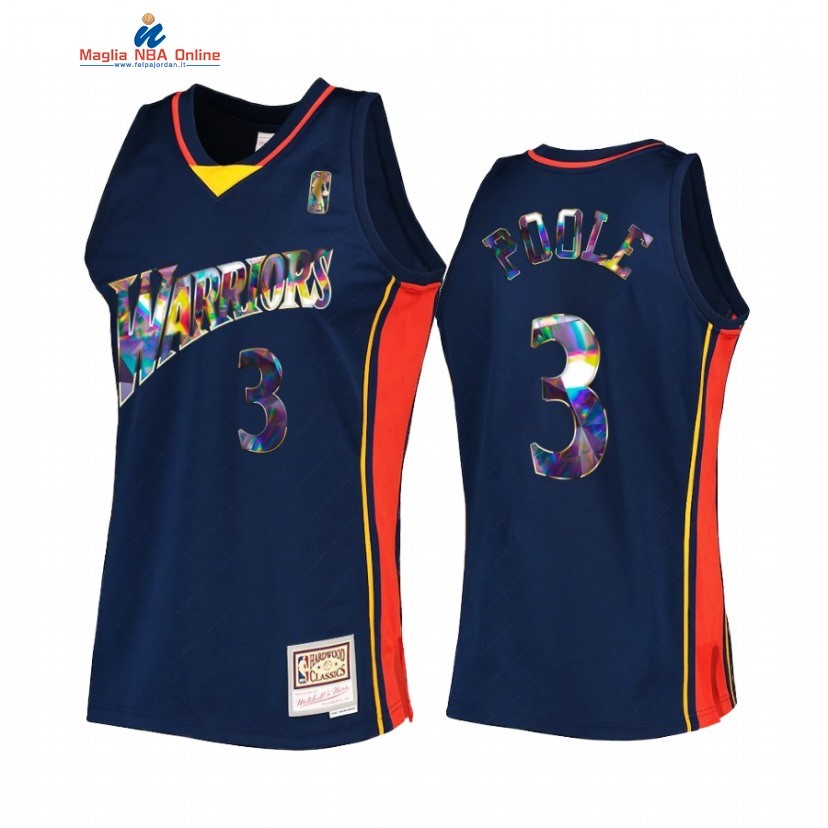 Maglia NBA Golden State Warriors #3 Jordan Poole 75th Anniversario Marino Hardwood Classics 2022 Acquista