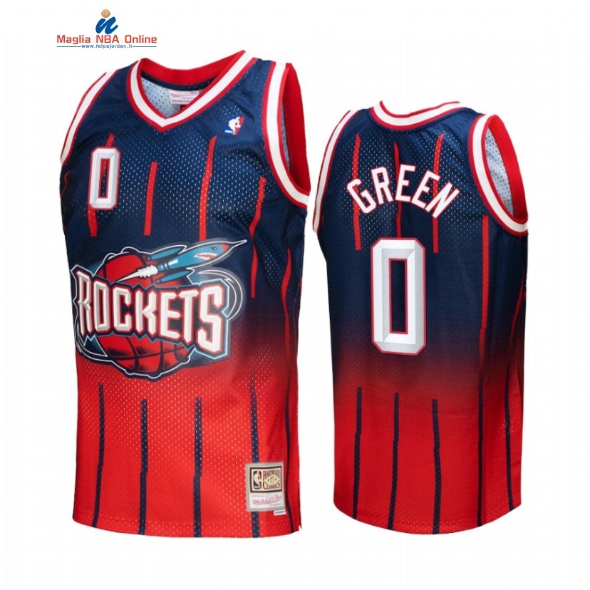 Maglia NBA Houston Rockets #0 Jalen Green Fadeaway Rosso Marino Hardwood Classics 2022 Acquista