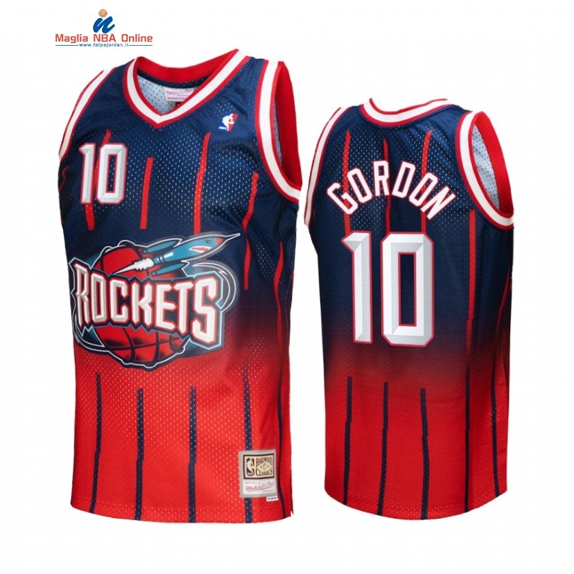 Maglia NBA Houston Rockets #10 Eric Gordon Fadeaway Rosso Marino Hardwood Classics 2022 Acquista