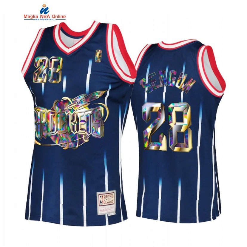 Maglia NBA Houston Rockets #28 Alperen Sengun 75th Anniversario Marino Hardwood Classics 2022 Acquista