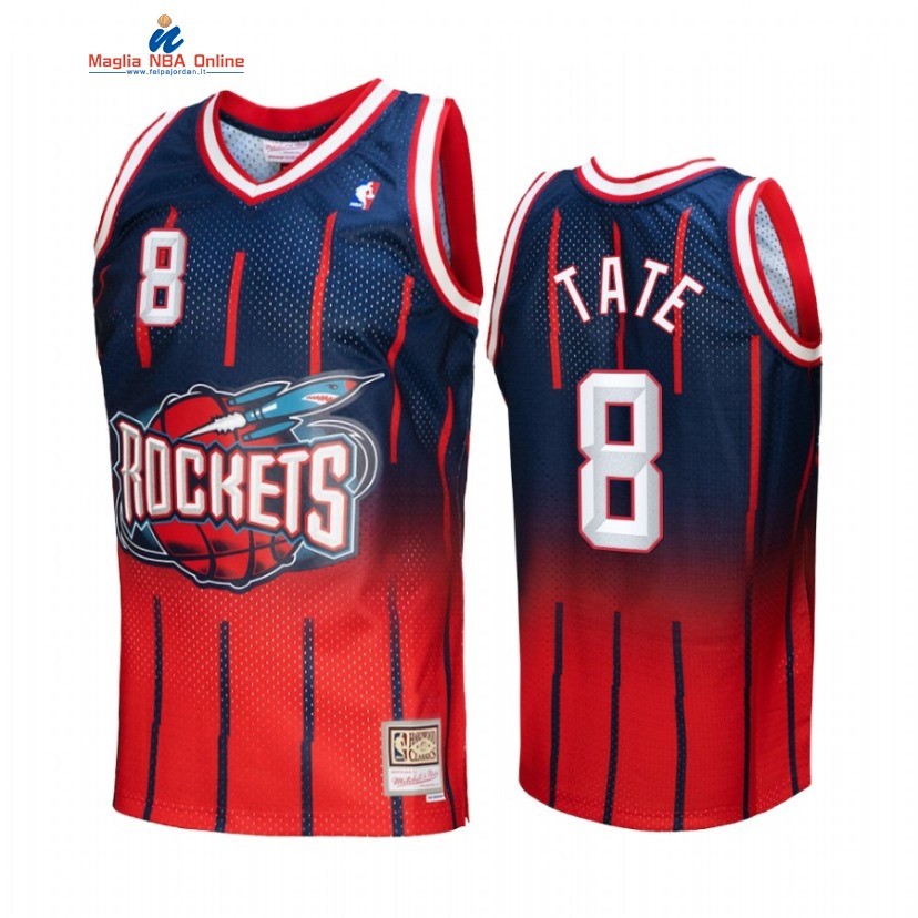 Maglia NBA Houston Rockets #8 Jae'Sean Tate Fadeaway Rosso Marino Hardwood Classics 2022 Acquista