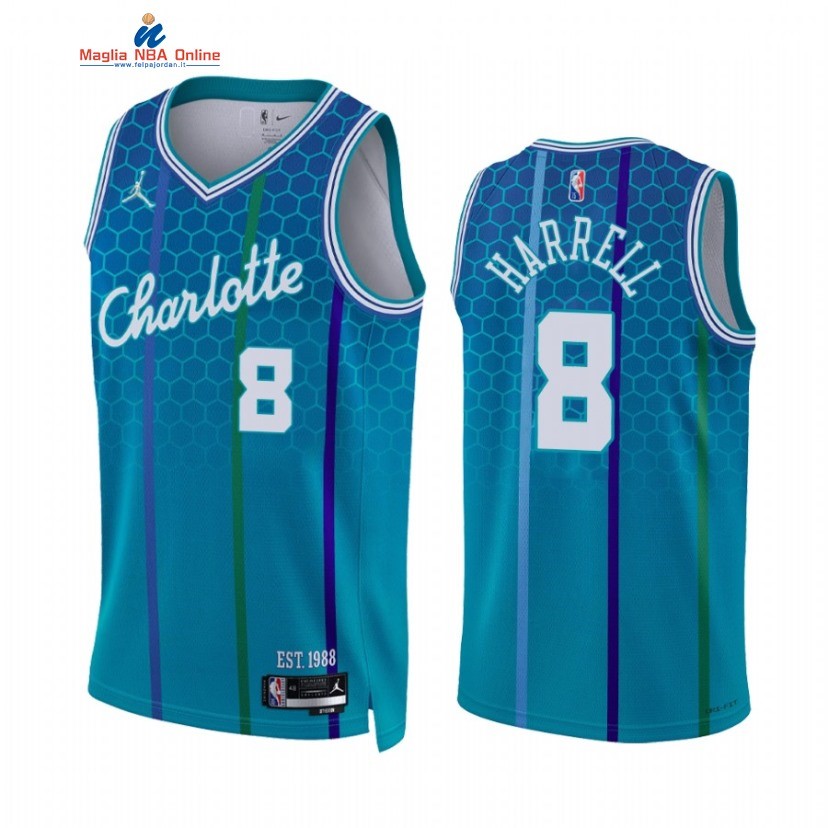 Maglia NBA Jordan Charlotte Hornets #8 Montrezl Harrell 75th Blu Città 2022 Acquista