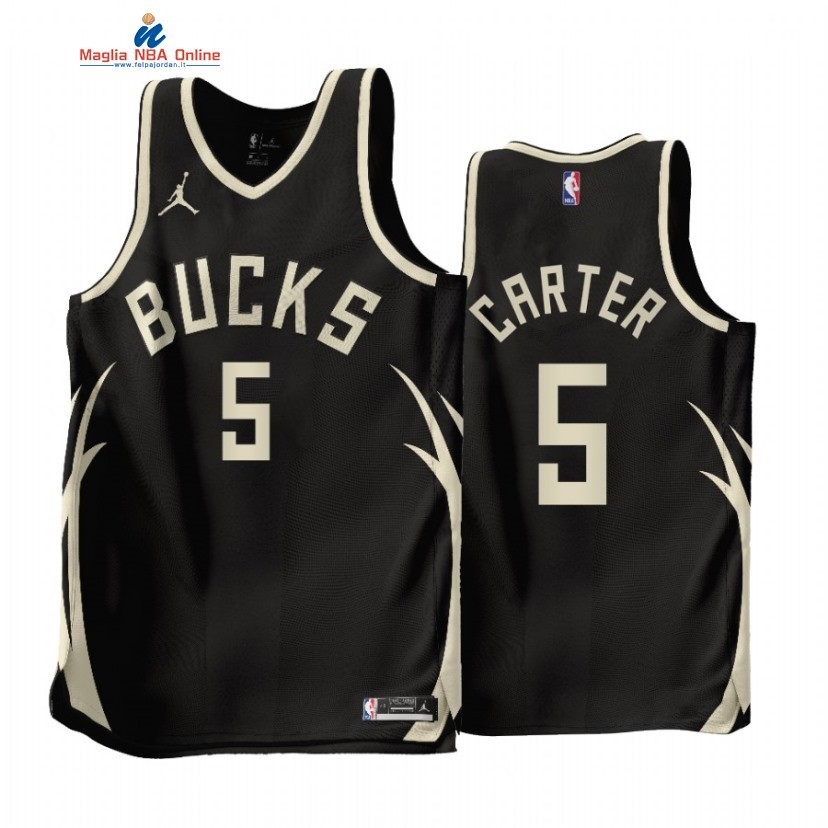 Maglia NBA Jordan Milwaukee Bucks #5 Jevon Carter Nero Statement 2022-23 Acquista
