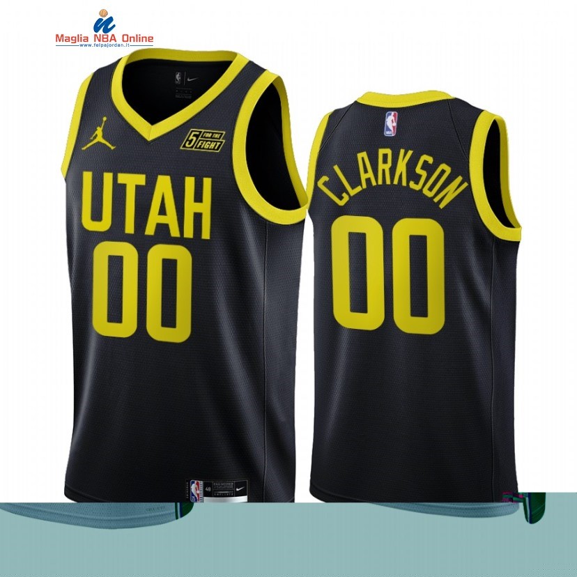 Maglia NBA Jordan Utah Jazz #00 Jordan Clarkson Nero Statement 2022-23 Acquista