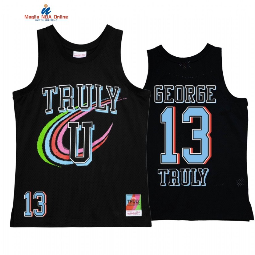 Maglia NBA Los Angeles Clippers #13 Paul George Nero Throwback 2022 Acquista