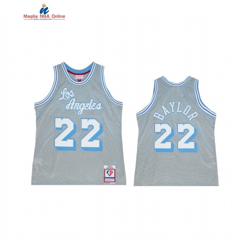 Maglia NBA Los Angeles Lakers #22 Elgin Baylor 75th Grigio Hardwood Classics 2022 Acquista